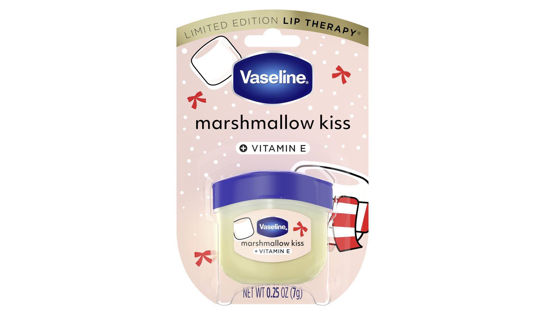 Vaseline Holiday Limited Edition Lip Balm - Marshmallow Kiss - Travel Size - 0.25oz