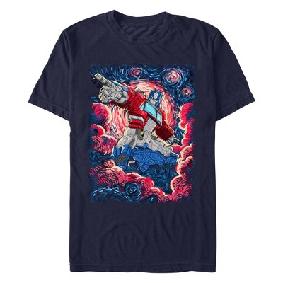 Men's Transformers Optimus Prime the Starry Night  T-Shirt - Navy Blue - 3X Large