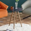 Modern Minimalism Black Faux Marble End&Side Table, Small Accent Coffee Table,Hexagon - 4 of 4