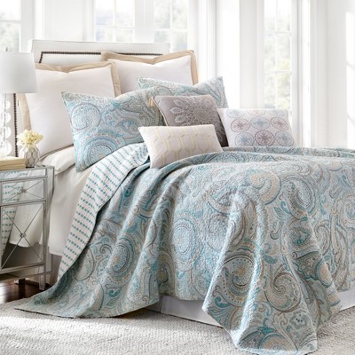 Spruce White and Tan Cotton Euro Shams Set of 2