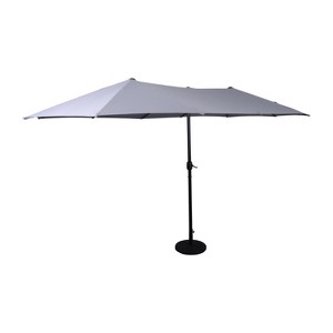 Merrick Lane Evanston Triple Head Umbrella for Patio Use with Top Air Vents, Crank Handle, and Easy Tilt Function - 1 of 4