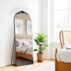 Spassway 71"H x 37"W Arched Versatile Decorative Wood Mirror Art Designs for Living Room Bedroom Entryway Office Home Brown/White - 2 of 4