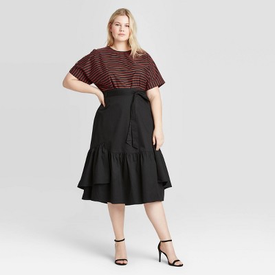 plus size midi skirts