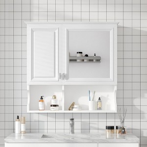 Sapphtopaz Modern Wall Mounted Bathroom Cabinet with Doors & Mirror Medicine Cabinet with Adjustable Shelf Over The Toilet Storage Cabinet - 1 of 4