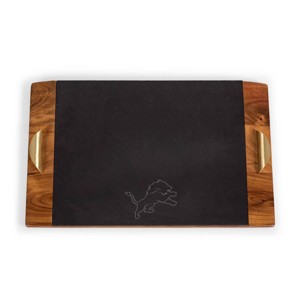 NFL Detroit Lions Covina Acacia Wood and Slate Black with Gold Accents Serving Tray - 1 of 4