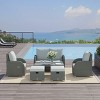 Outsunny 6-PCs Patio Furniture Sets Outdoor Wicker Sofa Set Rattan Recline Single Chair Conversation Set, Ottomans, Table Cushions, Gray - 2 of 4