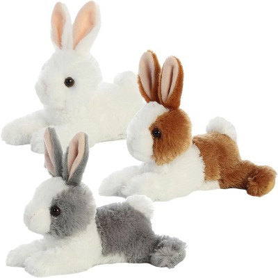 Aurora Baby Bunnies Plush Set, 8-Inch Stuffed Animals, Warm Brown, Gentle Grey, Snowy White, 3-Count