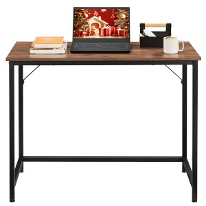 VASAGLE 39-Inch Computer Writing Desk, Home Office Small Study Workstation, Industrial Style PC Laptop Table, Steel Frame - 1 of 4
