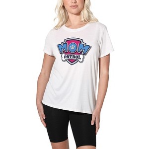 Women's Paw Patrol Mother's Day Mom Patrol Badge Loose T-Shirt - 1 of 4