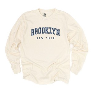Simply Sage Market Women's Brooklyn New York Long Sleeve Garment Dyed Tee - 1 of 4