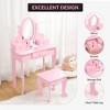 Wooden Kids Vanity Set with   Stool - Makeup Dress Up Playset for Girls Ages 3-8, Bedroom & Playroom Furniture - 2 of 4