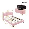 2-Pieces Bedroom Sets, Full Size Flower-Shaped Upholstered Led Platform Bed, Storage Bench For Organized Spaces-Cuddlewood - 4 of 4