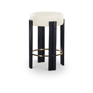 Meridian Furniture,Harrison Cream Vegan Leather Counter Stool - 1 of 4