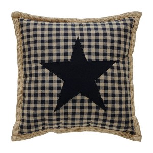 Black Check Star Pillow 12x12  VHC Brands - 1 of 4
