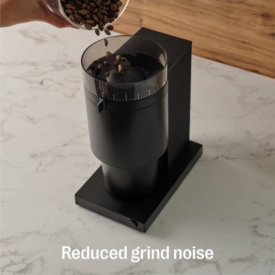 Matte Black Electric Conical Burr Coffee Grinder with Adjustable Settings