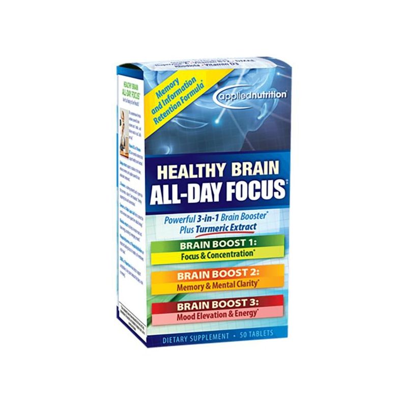 Applied Nutrition Healthy Brain All-Day Focus 50 Tablets, 1 of 2