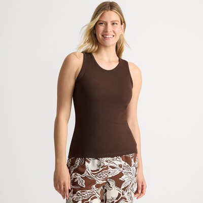 Lands' End Women's Drapey Rib Tank