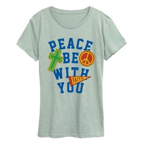 Women's - Instant Message - Peace Be With You Short Sleeve Graphic T-Shirt - 1 of 4
