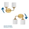 Progress Lighting Lynzie 2-Light Bath Vanity Light, Brushed Gold, Etched White Glass Shades - 3 of 3