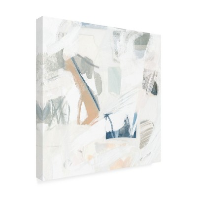 June Erica Vess Abstract White and Blue Canvas Art 18x18