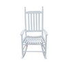 VYNXARIA Elegant White Wooden Porch Rocker Chair for Relaxation - Classic Design,Comfortable Seating£¬without mat - 3 of 4
