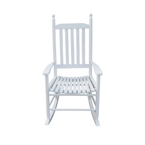 Lyngins Outdoor Rocking Chair with Curved Legs,Glider Rocking Chair with Armrest,Wood Accent Chair for Living Room,Garden - 1 of 4