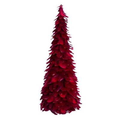 Northlight 24" Plum Feather Table Top Christmas Tree with Glitter