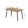 Modern Minimalist Dining Table with MDF Grain Top,Stylish Kitchen Table for 4-6 People,Durable Metal Legs-Maison Boucle - 4 of 4