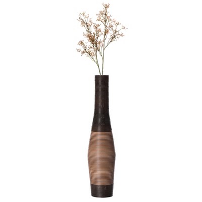Uniquewise Decorative Freestanding Antique Cylinder Shape Floor Vase, 41" Tall, Brown