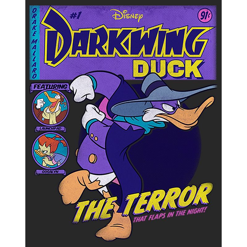 Women's Darkwing Duck The Terror That Flaps In The Night Comic Cover T-Shirt, 2 of 5