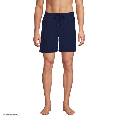 Мужские брюки Lands' End Men's 7 Inch Volley Hydroliner Swim Trunks - X Large - Deep Sea Navy
