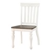 Steve Silver Co. Set of 2 18" Joanna 2 Tone Side Chair Ivory/Charcoal: Hardwood Frame, Slat Back Design, CSA Certified - 2 of 4