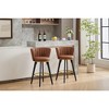 OUTSUPPLY 2 Pcs Modern Bar Stools, Counter Height Swivel Stools with Upholstered Seats, Footrest for Kitchen Island, Home Bar - 3 of 4
