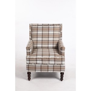 TOAOTBNBO Solid Wood Accent Chair with High Back, Modern Armchair with High Density Foam Upholstered Chair Comfy Lounge Chair for Bedroom - 1 of 4