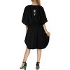 LA LEELA Women's House Daily Routine Evening Wear Loungewear Solid Casual Relaxed Caftan Cover Up Dresses for Women Plus Size One Size Black, Solid - 4 of 4