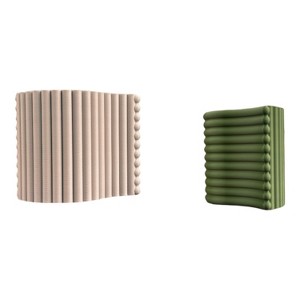 happimess Arlo Modern Bohemian Indoor Tambour Curve 3D Printed Planters with Drainage - 1 of 4