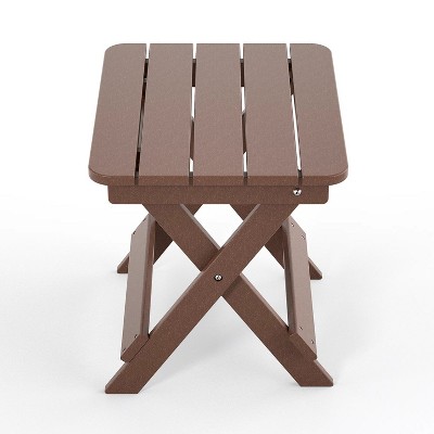 20.07'' Outdoor Foldable Side Table; Patio End Table for Poolside Garden