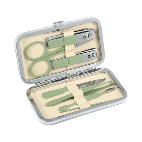 Unique Bargains Stainless Steel Manicure Nail Clippers Pedicure Care Tools  7 In 1 Set Green : Target