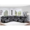 Steve Silver Co 7pc Denver Leather Power Reclining Sectional Sofas Charcoal: Modern Curved with USB & Storage - image 3 of 4