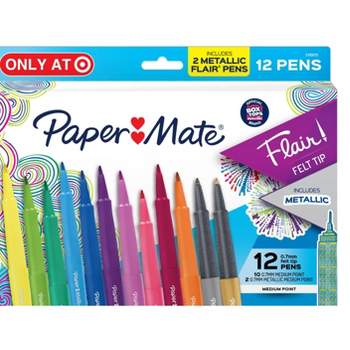Paper Mate Flair Pens, Metallic Felt Tip Pens, City Lights, Glittery Ink  Shines on White Paper, Assorted Colors, 8 Count in 2023