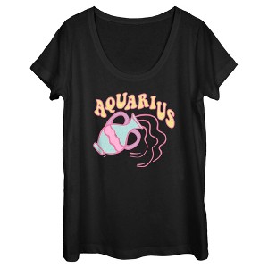 Women's Lost Gods Zodiac Aquarius Pop Symbol T-Shirt - 1 of 4