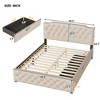 Linen Upholstered Bed with 2 Drawers & Dual USB Ports - Stylish & Functional - 4 of 4
