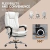 TopComfy Accent Chairs Massage Office Chair Reclining Computer Chair with Adjustable Height and Footrest for Office, White, 27.6"*24.5"*47.3" - 4 of 4
