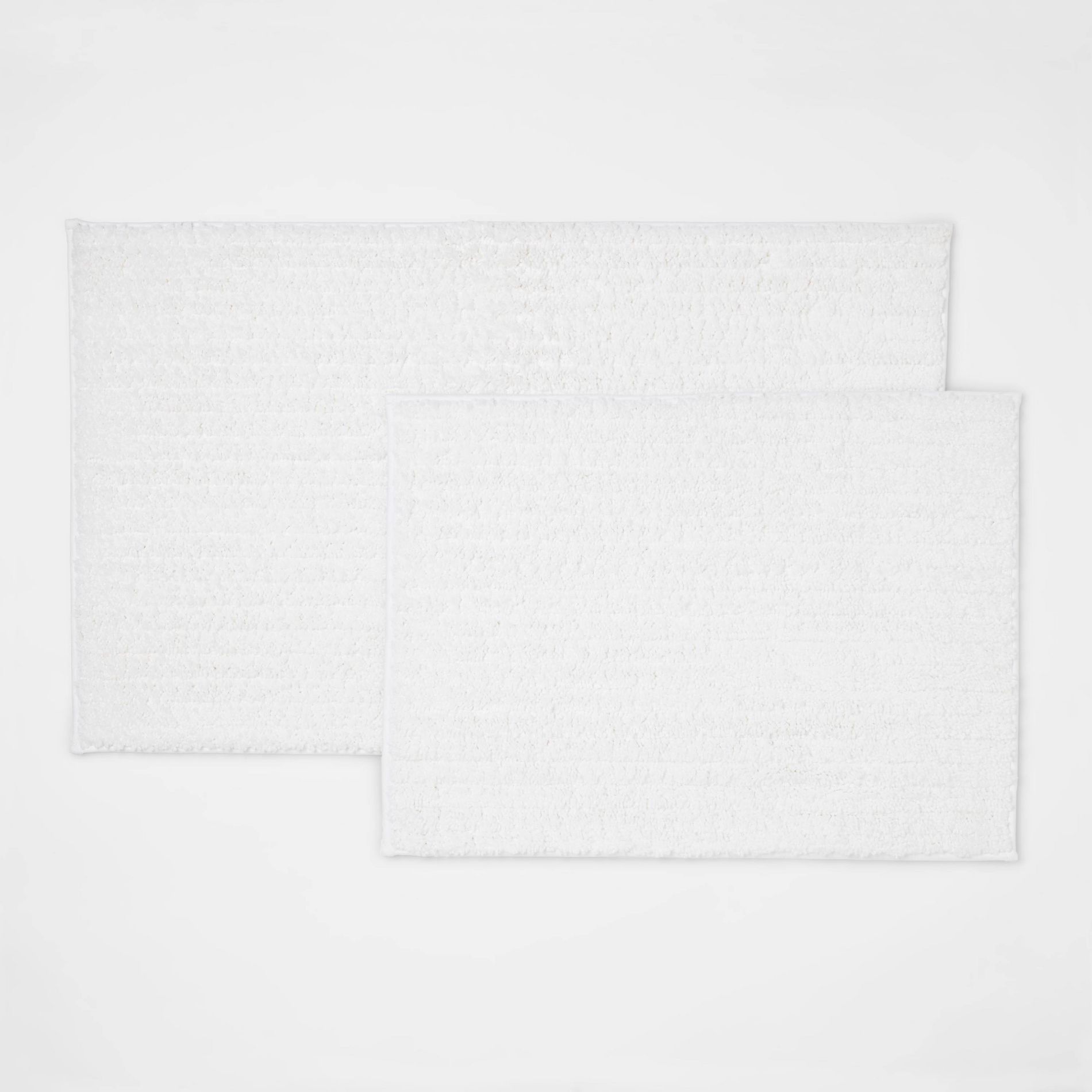 2pk Quick Dry Bath Rug Set White - Threshold™: Machine Washable, Tufted Polyester, Latex Backing