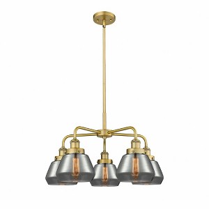 Fulton - 5 Light Stem Hung Chandelier In Art Deco Style-13.5 Inches Tall and 24.5 Inches Wide - 1 of 1