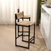 Resenkos Counter Bar Stools, Counter Stool,Honey Bar Stools Set of 2 Paper Rope Weave Dining Chairs with Back Hand Weave Stools,Honey Yellow - 2 of 4