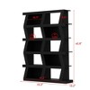 Famapy Open Bookcase Decorative shelf Unique shape Multi-functional storage Multi-storage Compartment Black - 4 of 4
