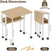 Folding Desk with Wheels & Storage Shelf, 24.8 Inch Foldable Computer Table for Small Spaces, Compact Study Table with Metal Frame for Home Office - 2 of 4