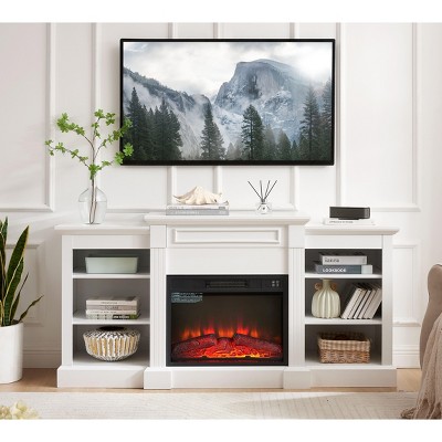 CAVINAS Modern Media TV Stand with Large Storage Shelves,Entertainment Console Table for TV