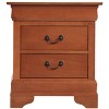 NicBex Nightstand with 2 Drawers Wooden Small Bedside Table with Metal Handles for Bedroom,Living Room - 3 of 4